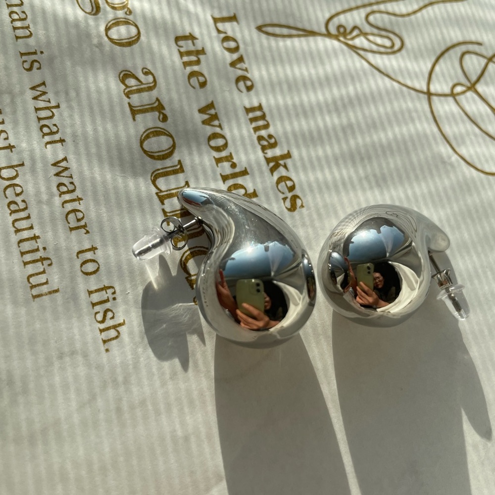 Stainless Steel Waterdrop Earrings | Sleek and Modern Statement Jewelry